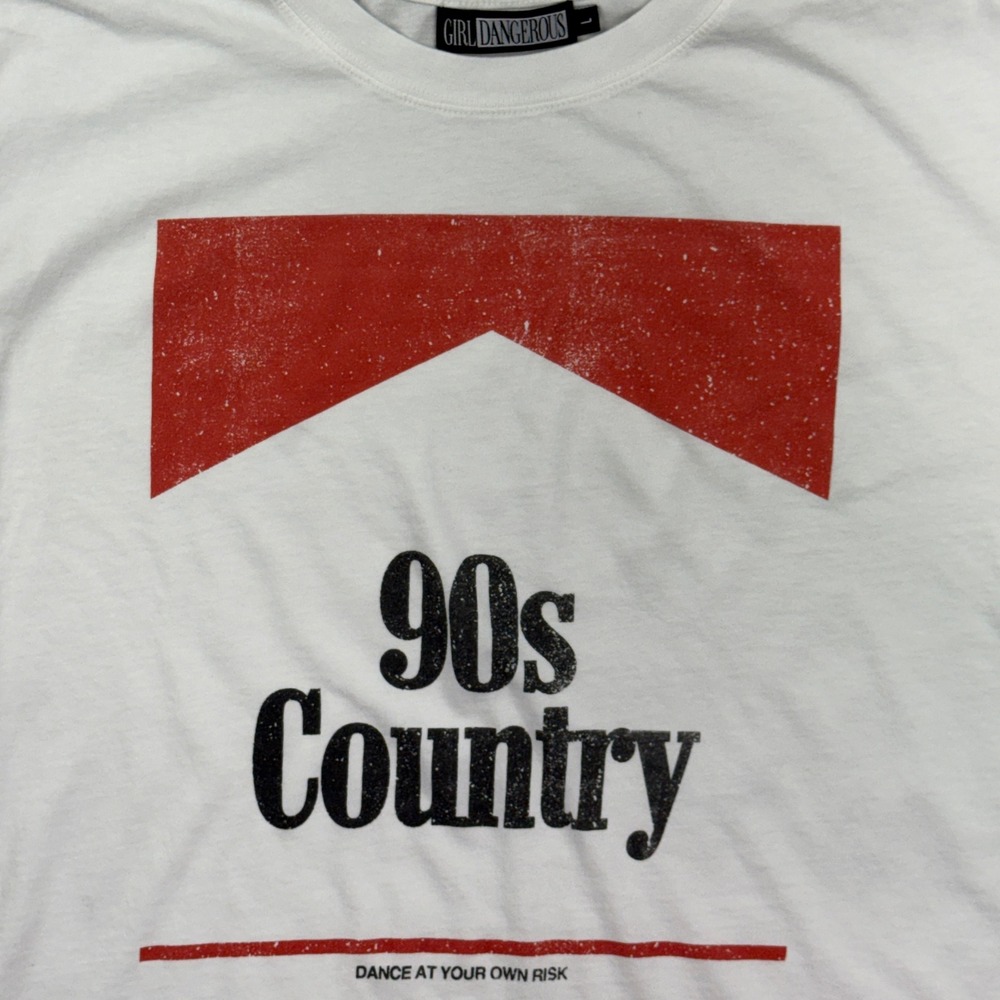 Girl Dangerous 90s Country T Shirt Womens L White Western Boyfriend Graphic Tee